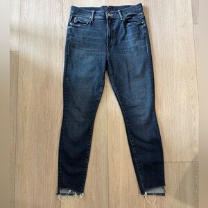 MOTHER the Dazzler mid-rise ankle Straight Leg Jeans - Dark Blue